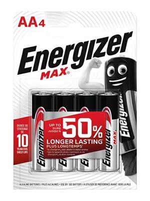 BLISTER 4 BATTERIE AA MAX ALKALINE POWER