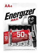 BLISTER 4 BATTERIE AA MAX ALKALINE POWER